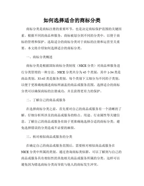 如何选择适合的商标分类