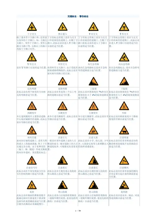 交通标志大全(非常齐全)