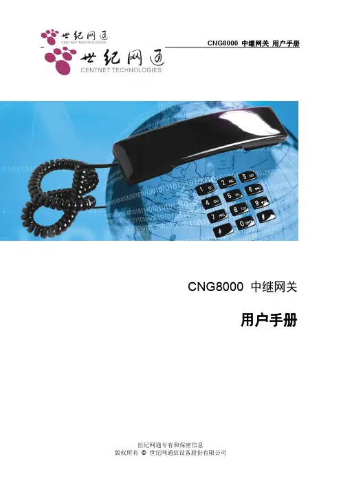 世纪网CNG8000中继网关 用户手册说明书