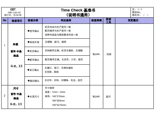 检查基准-Time check