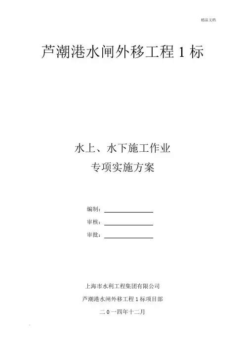 水上水下施工作业专项实施方案