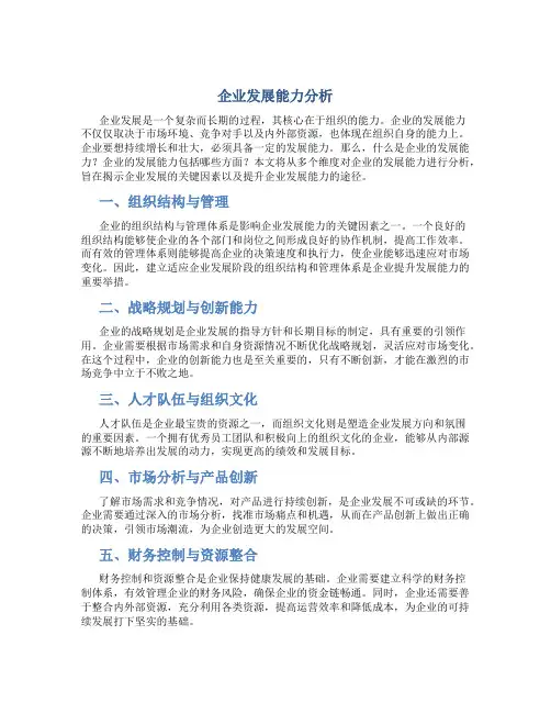 企业发展能力分析1