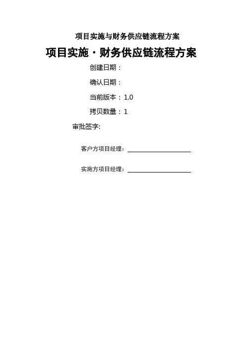 项目实施与财务供应链流程方案