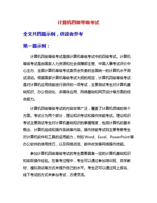 计算机四级等级考试