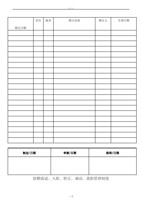 招聘、入职、离职、调动管理制度