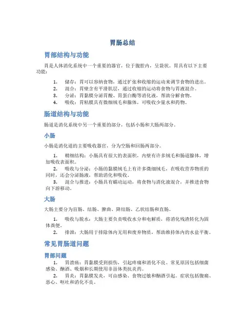 胃肠总结范文
