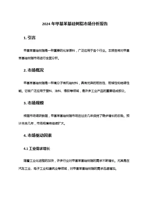 2024年甲基苯基硅树脂市场分析报告