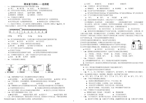 化学选择题