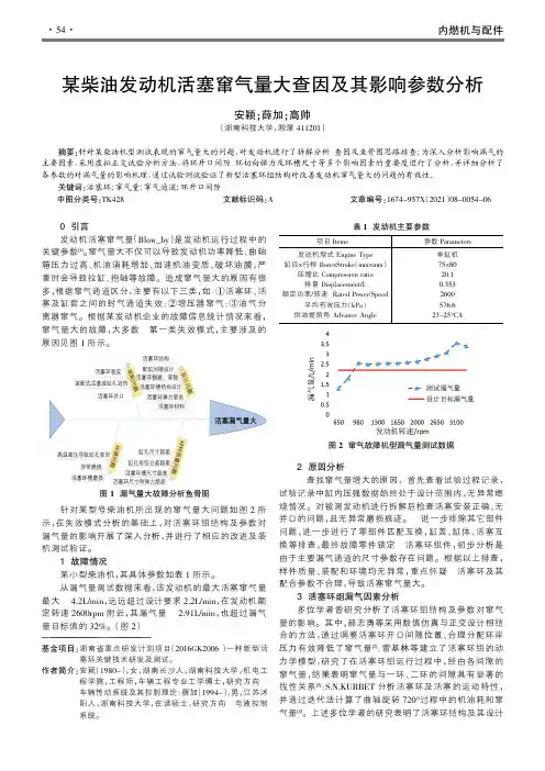 某柴油发动机活塞窜气量大查因及其影响参数分析