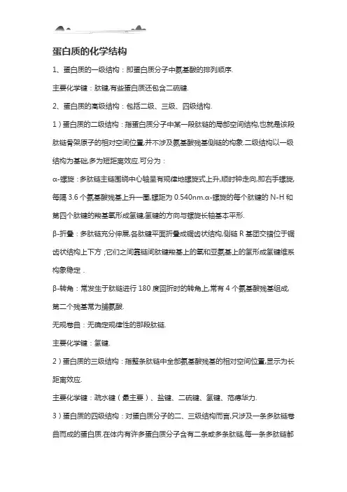 蛋白质的化学结构