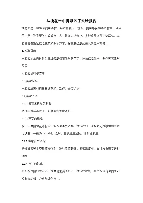从槐花米中提取芦丁实验报告