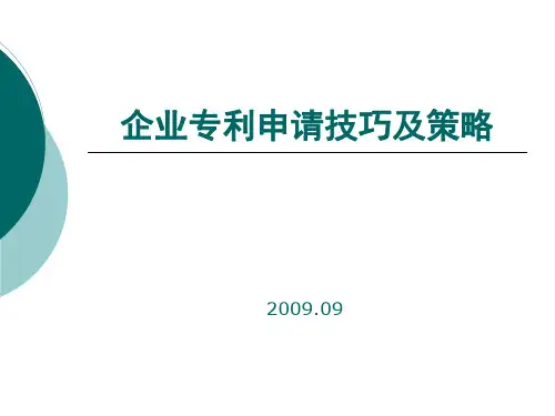企业专利申请技巧及策略精品PPT课件