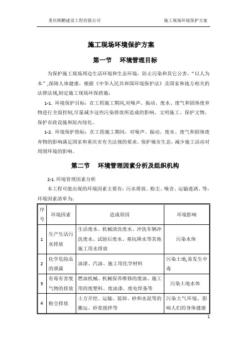 施工现场环境保护方案
