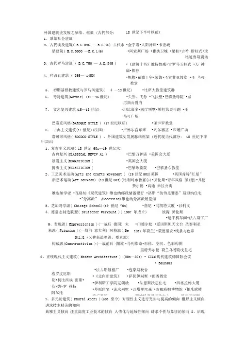 外国建筑史发展之脉络、框架
