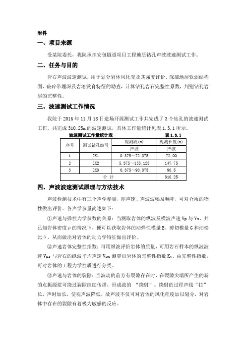 隧道岩石声波波速测试