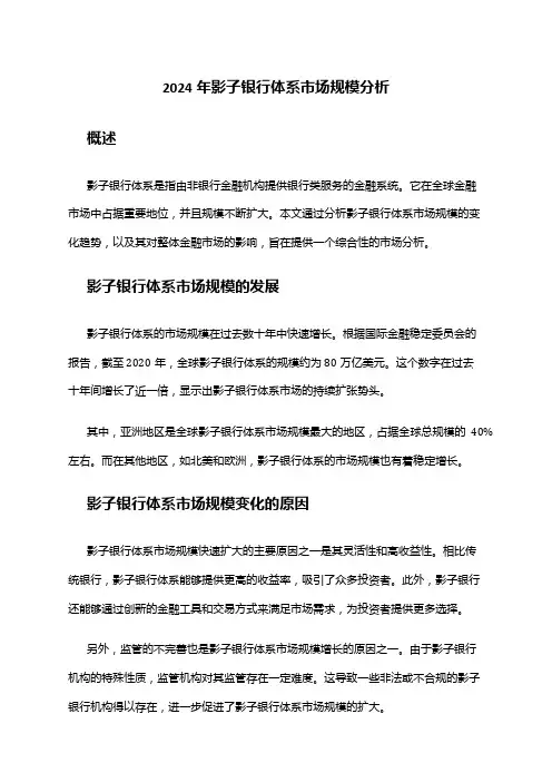 2024年影子银行体系市场规模分析