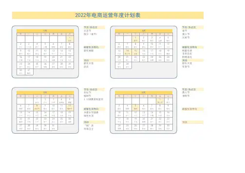 营销日历-电商运营年度计划