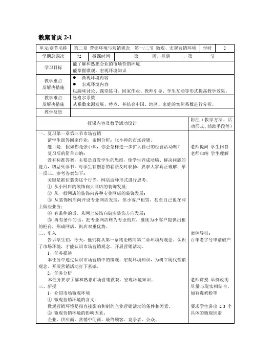教案2-1、2(市场营销基础)
