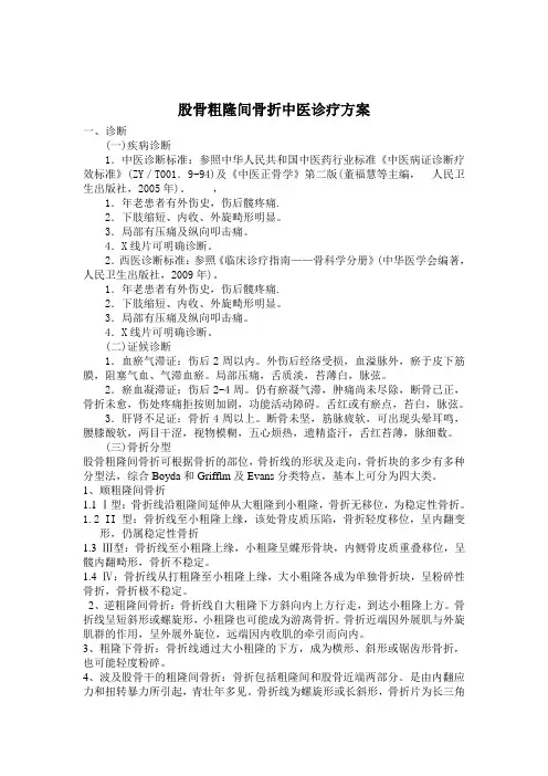 股骨粗隆间骨折中医诊疗方案