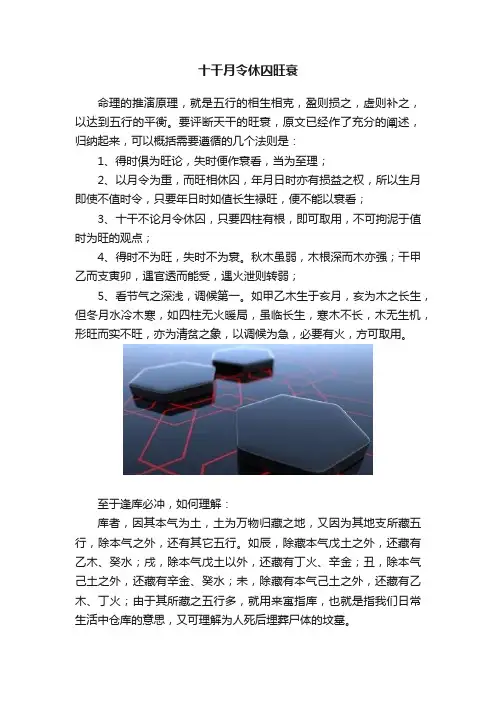 十干月令休囚旺衰