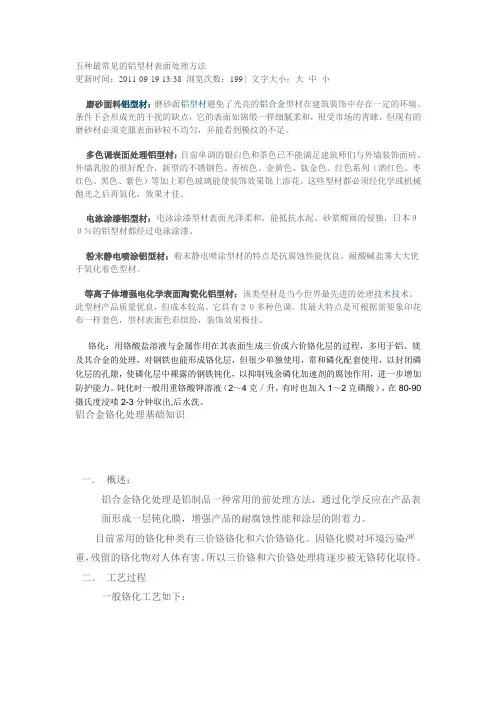 五种最常见的铝型材表面处理方法