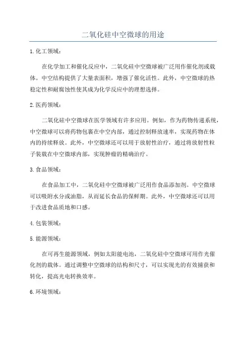 二氧化硅中空微球的用途