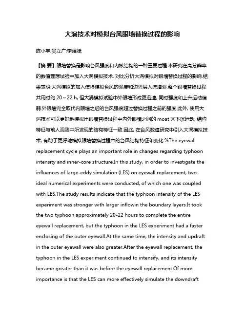 大涡技术对模拟台风眼墙替换过程的影响