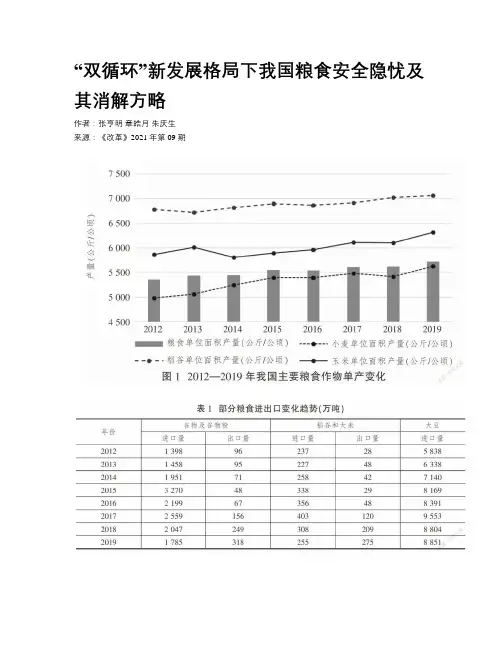 “双循环”新发展格局下我国粮食安全隐忧及其消解方略