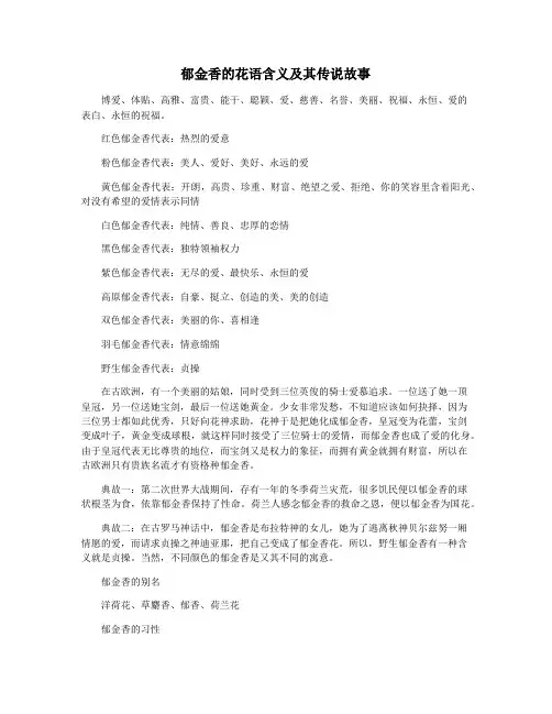 郁金香的花语含义及其传说故事