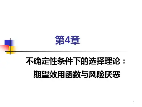 金融经济学第四章效用函数与风险厌恶
