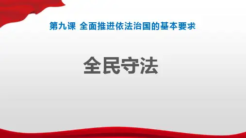 部编版高中政治必修三(全民守法)教育教学课件