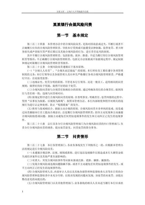 某某银行问责管理办法