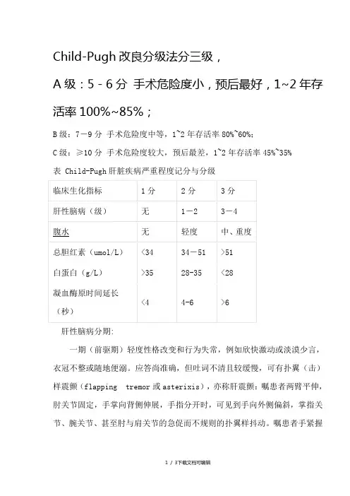 肝功能Child分级