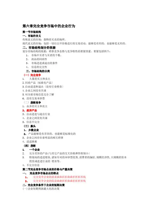 管理经济学：完全竞争市场中的企业行为