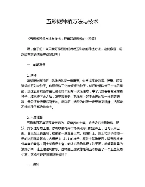 五彩椒种植方法与技术