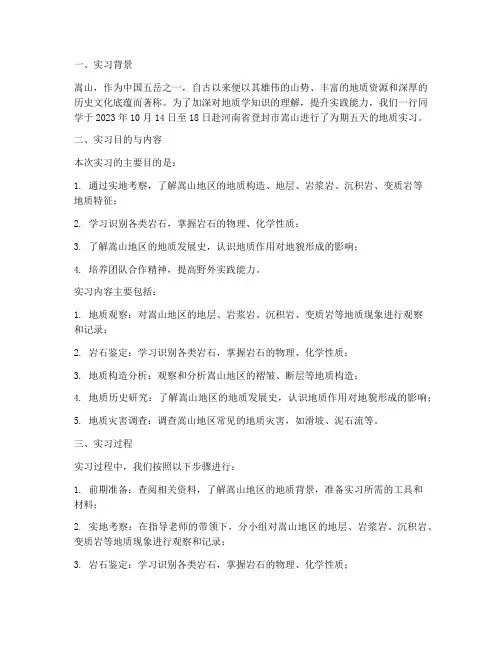 嵩山实习报告