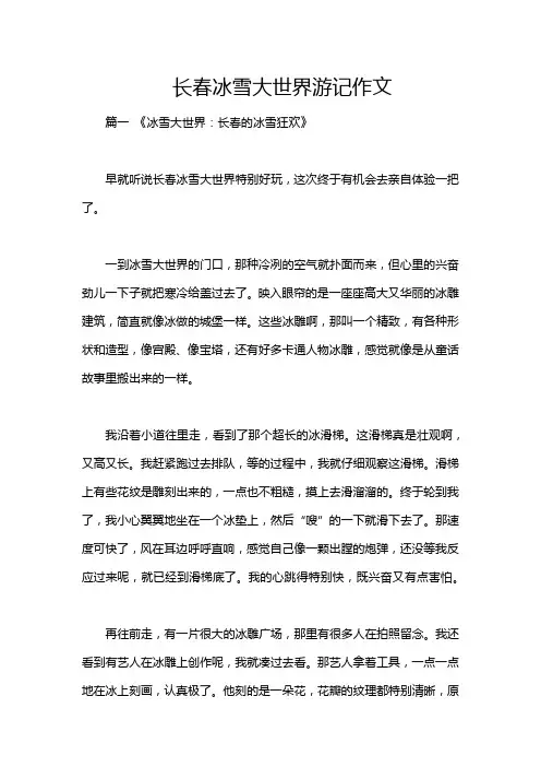 长春冰雪大世界游记作文