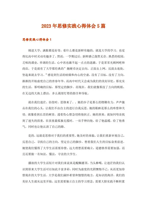 2023年思修实践心得体会5篇
