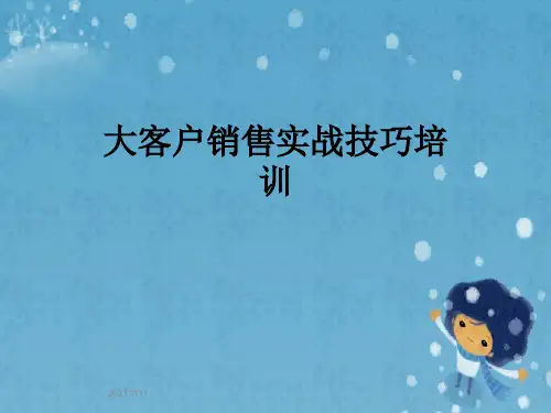 大客户销售实战技巧培训