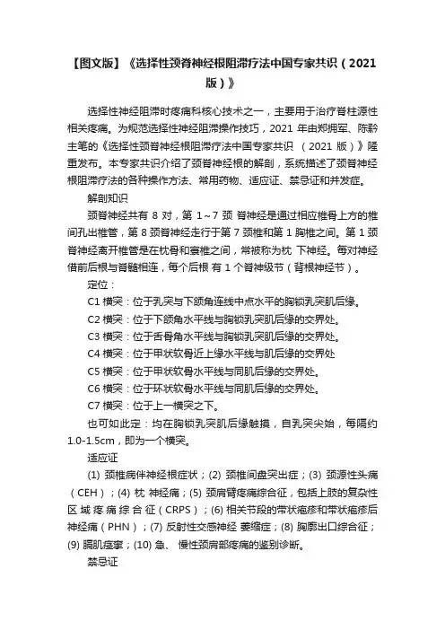 【图文版】《选择性颈脊神经根阻滞疗法中国专家共识（2021版）》