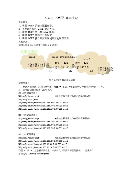实验四、OSPF基础实验手册
