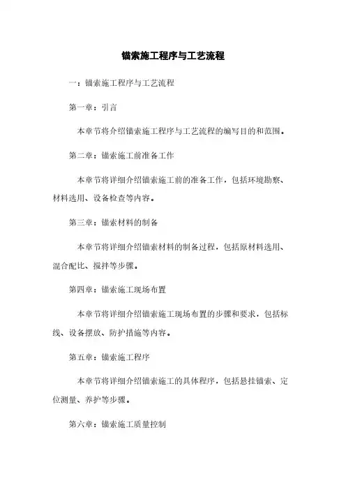 锚索施工程序与工艺流程