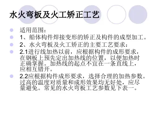 水火弯板及火工矫正工艺祥解
