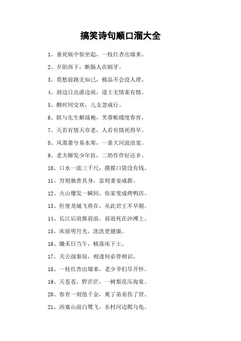 搞笑诗句顺口溜大全