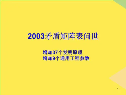 TRIZ 矛盾矩阵表简介课件完整版资料