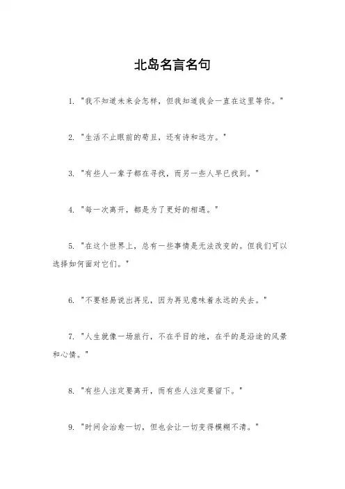 北岛名言名句