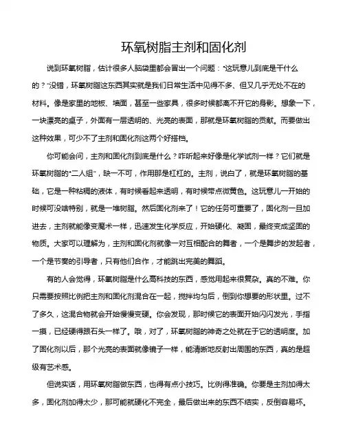 环氧树脂主剂和固化剂