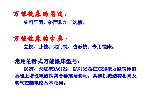 万能铣床电气的控制