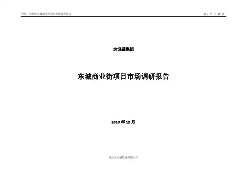 昆山东城商业街项目市场调研报告