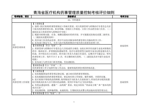青海省医疗机构药事管理质量控制考核评价细则2018.5
